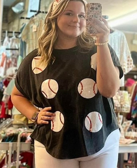 Charcoal Baseball Patch Oversized Tee