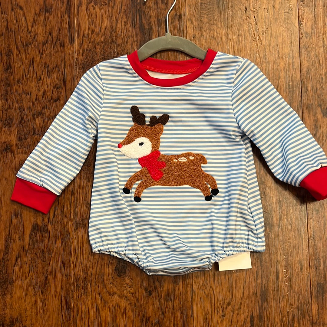 Stripe deer Christmas Boy Bubble