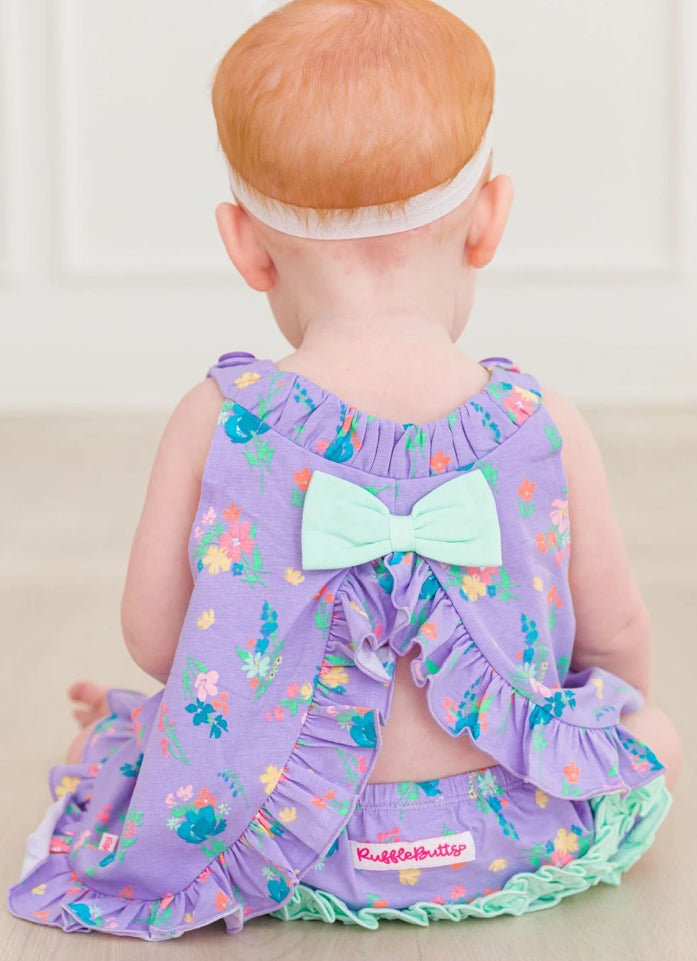 Rufflebutts Purple Garden Bloomer Set