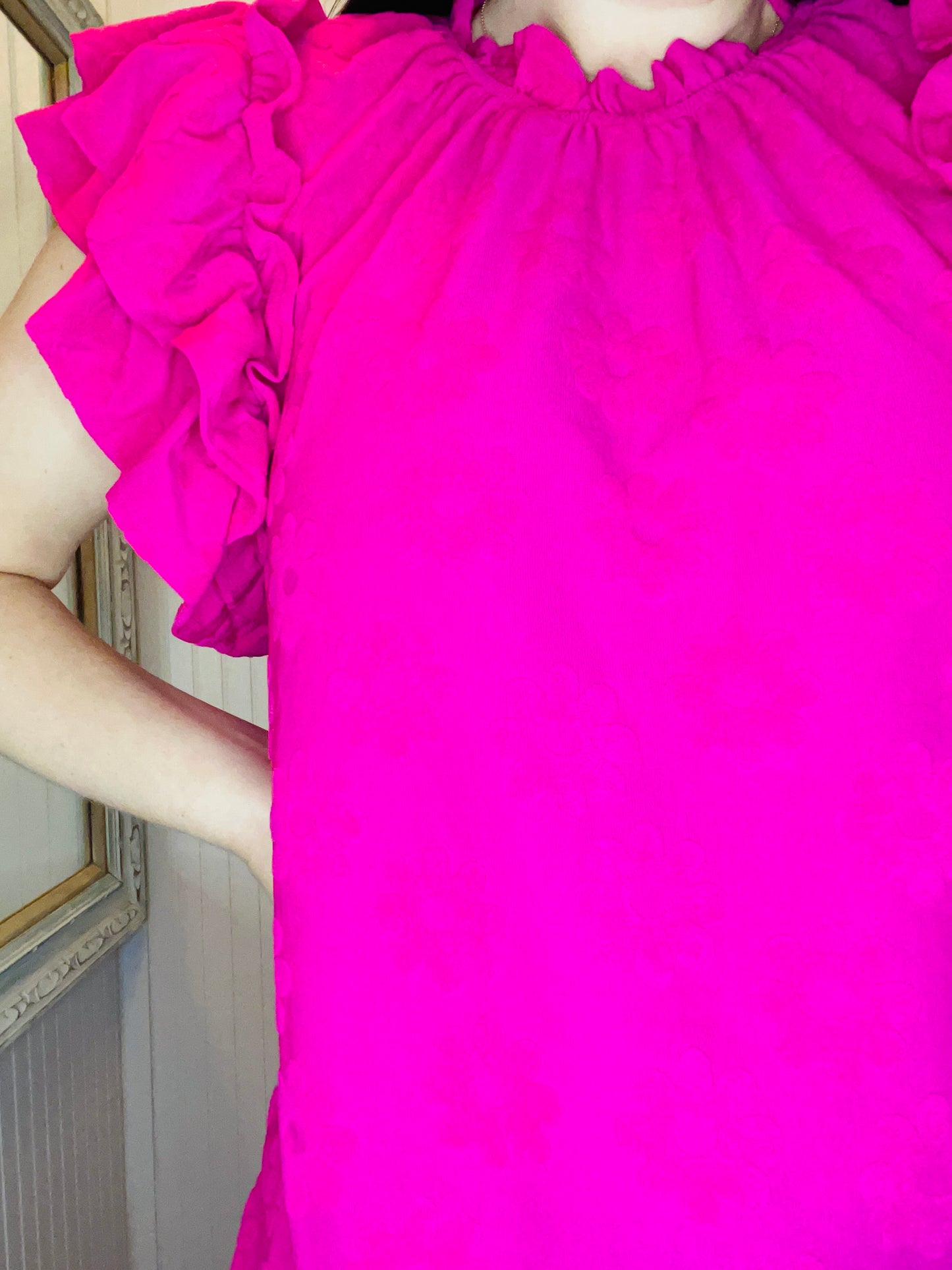 Entro Ruffle Sleeve Flower Top