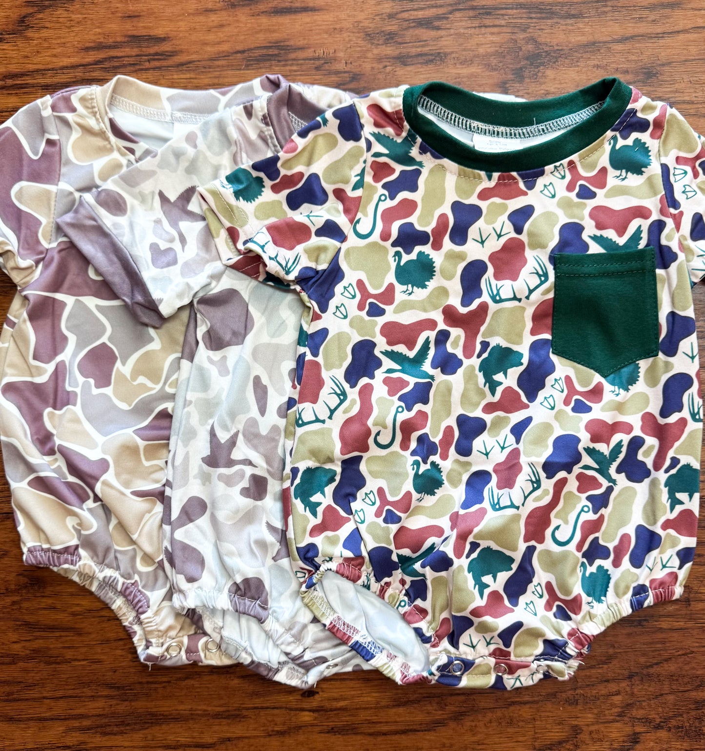 Outdoorsy Camo Baby Boy Bubble