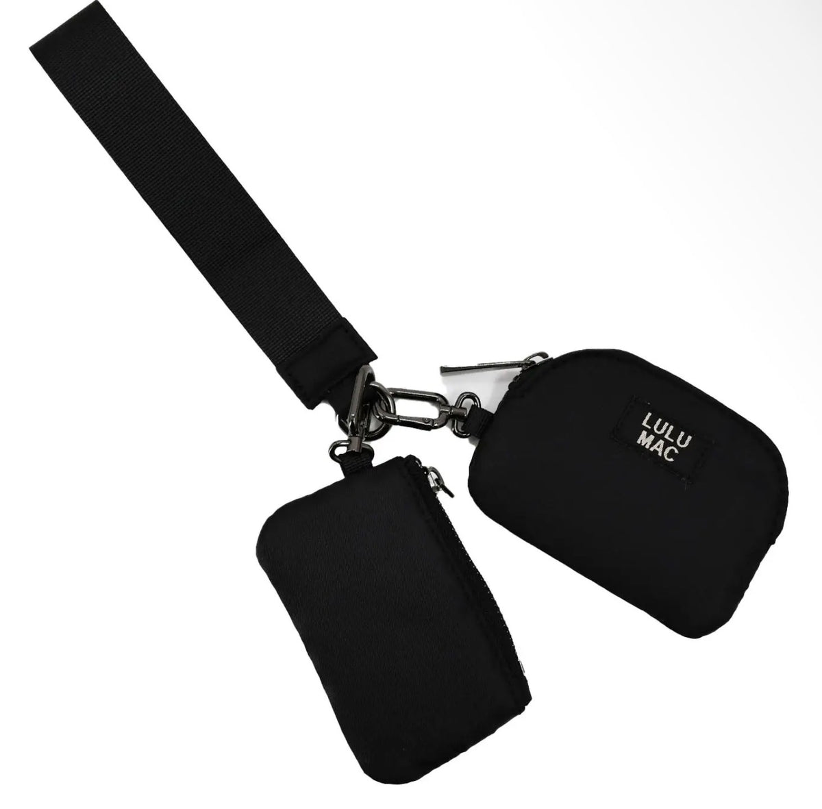 Lulu Mac Double Pouch Wristlet Black/Black