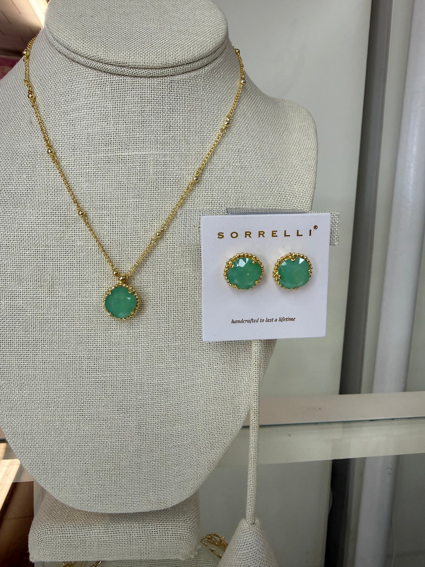 Sorrelli Cushion Cut Stud Earrings in Pacific Opal