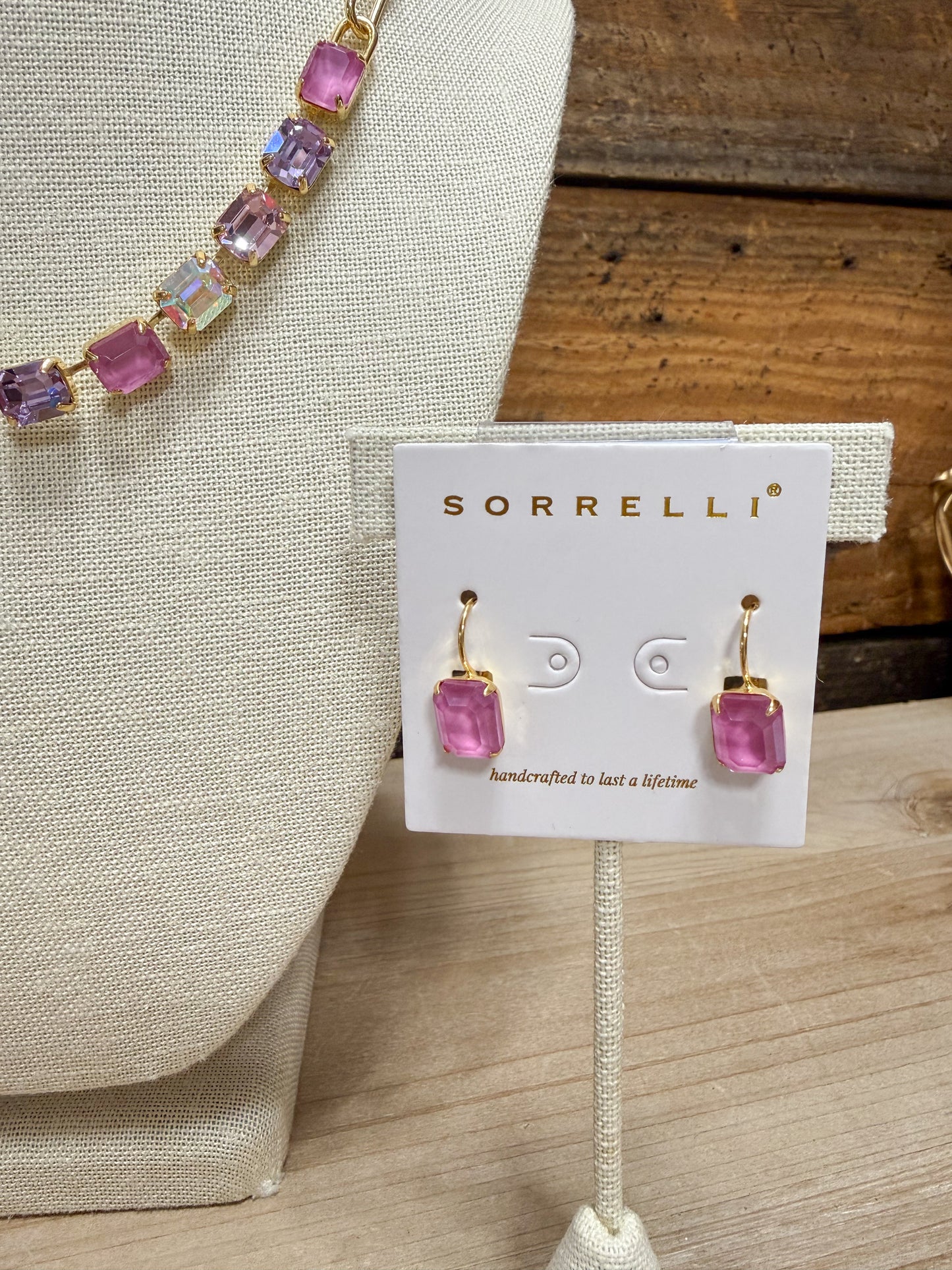 Sorrelli Octavia Dangle Earrings in Peony Pink Lacquer
