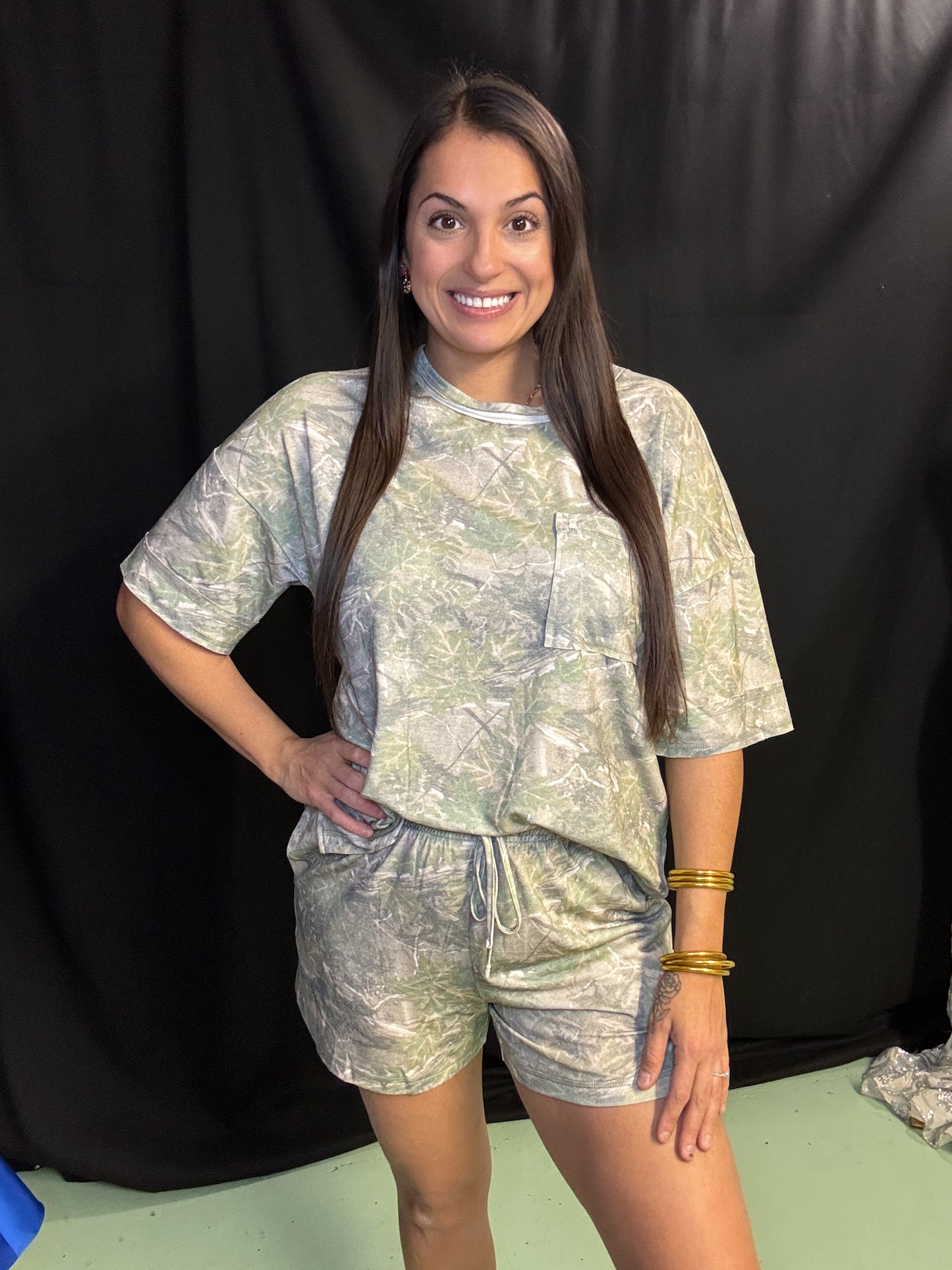 Casual Camo Shorts Set