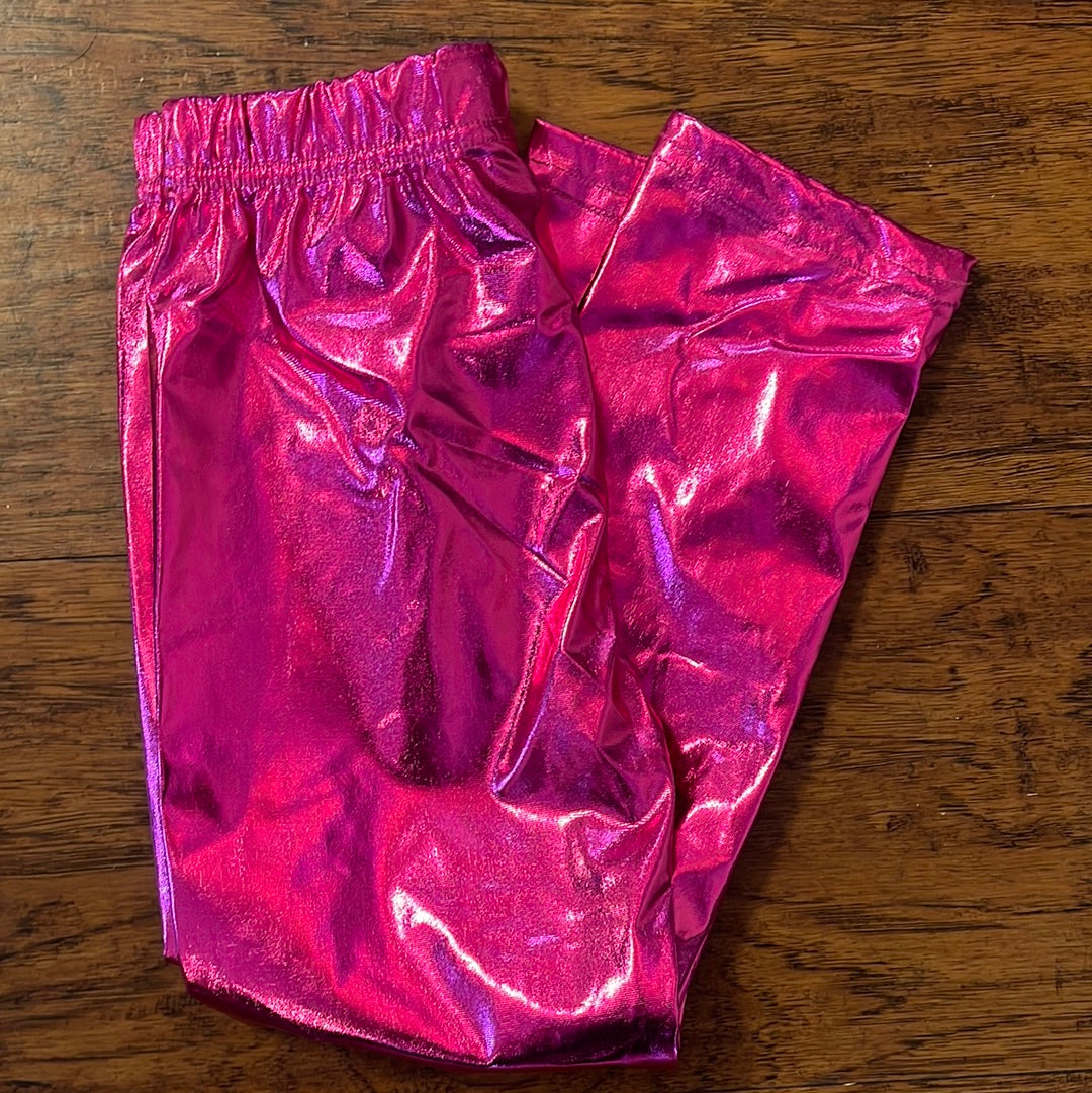 Magenta metallic leggings