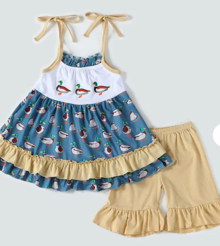 Navy Duck Girl Set