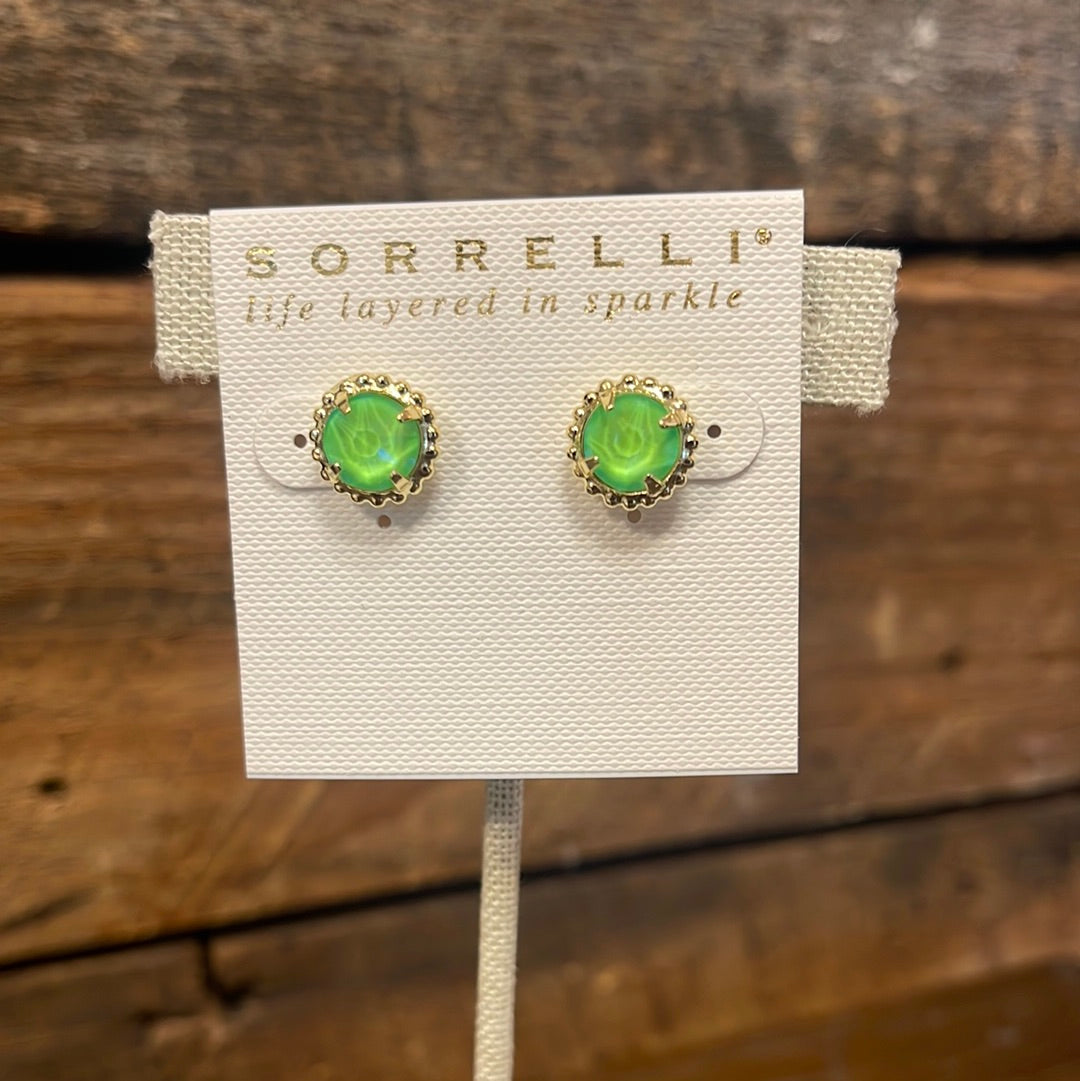 Sorrelli BG Electric Green Studs