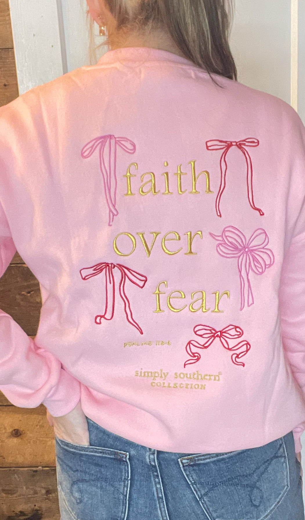 SS Faith Crewneck Pullover in Pink