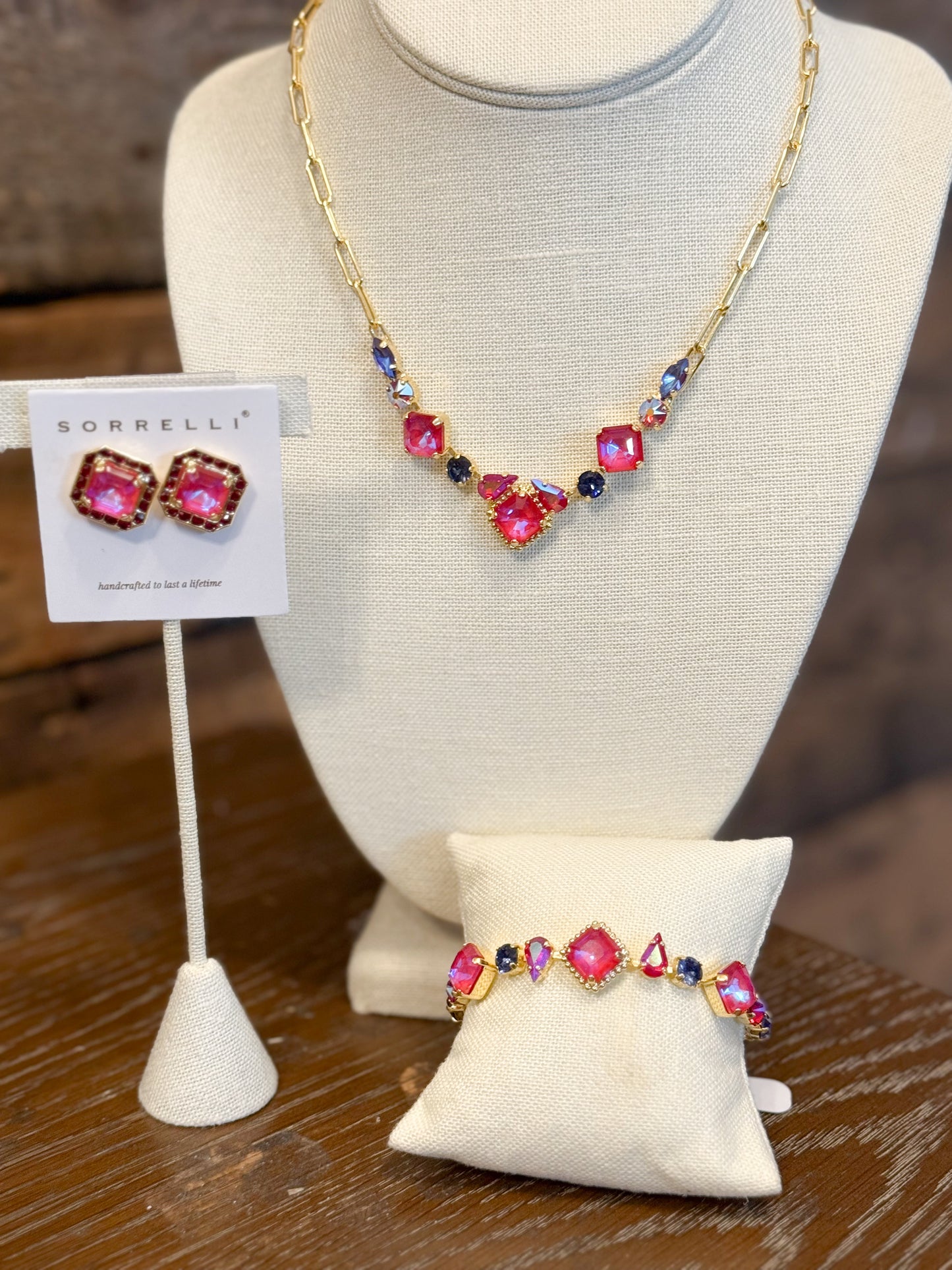 Sorrelli Izzy Tennis Necklace in Red Velvet