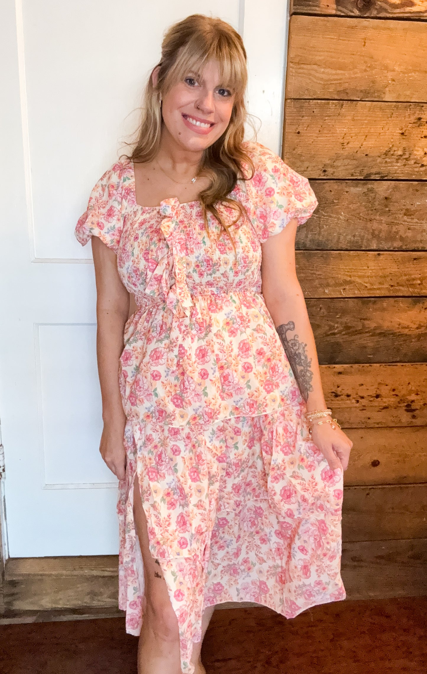 Falling in love Tiered Midi dress