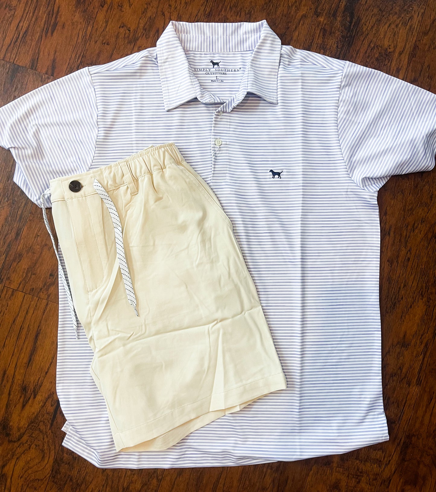 Simply Southen Men’s Polo in Lavender Stripe