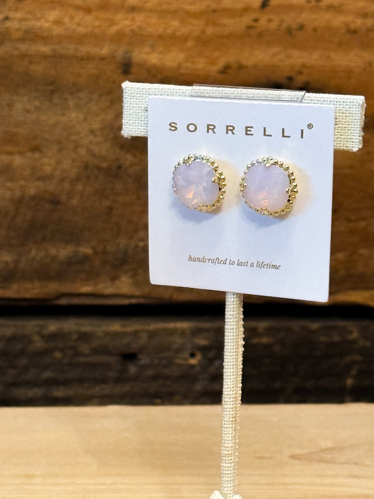 Sorrelli Cushion Cut Solitaire Earrings in Rose Water
