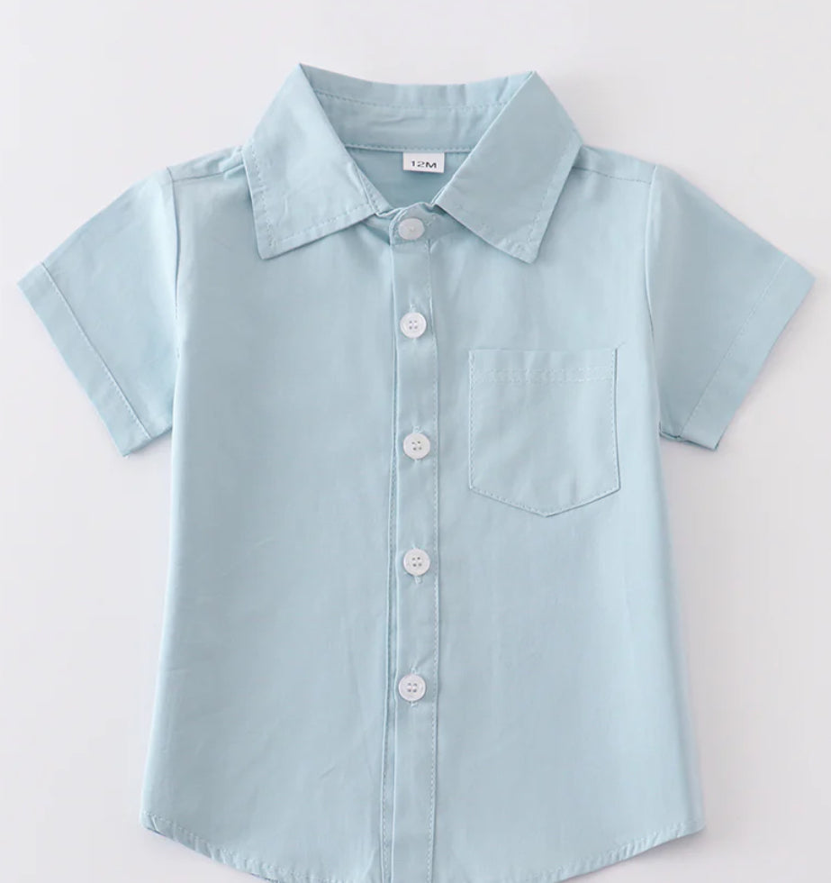 Boys Light Blue Button Up