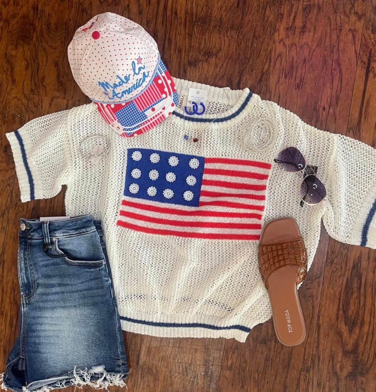 Open knit Americus Flag Top
