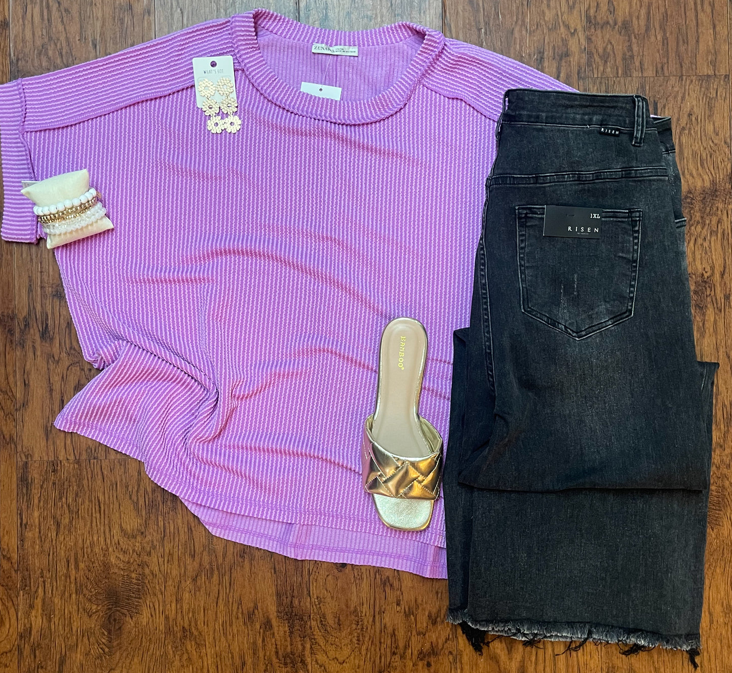 Plus Corded Top in Spring Violet