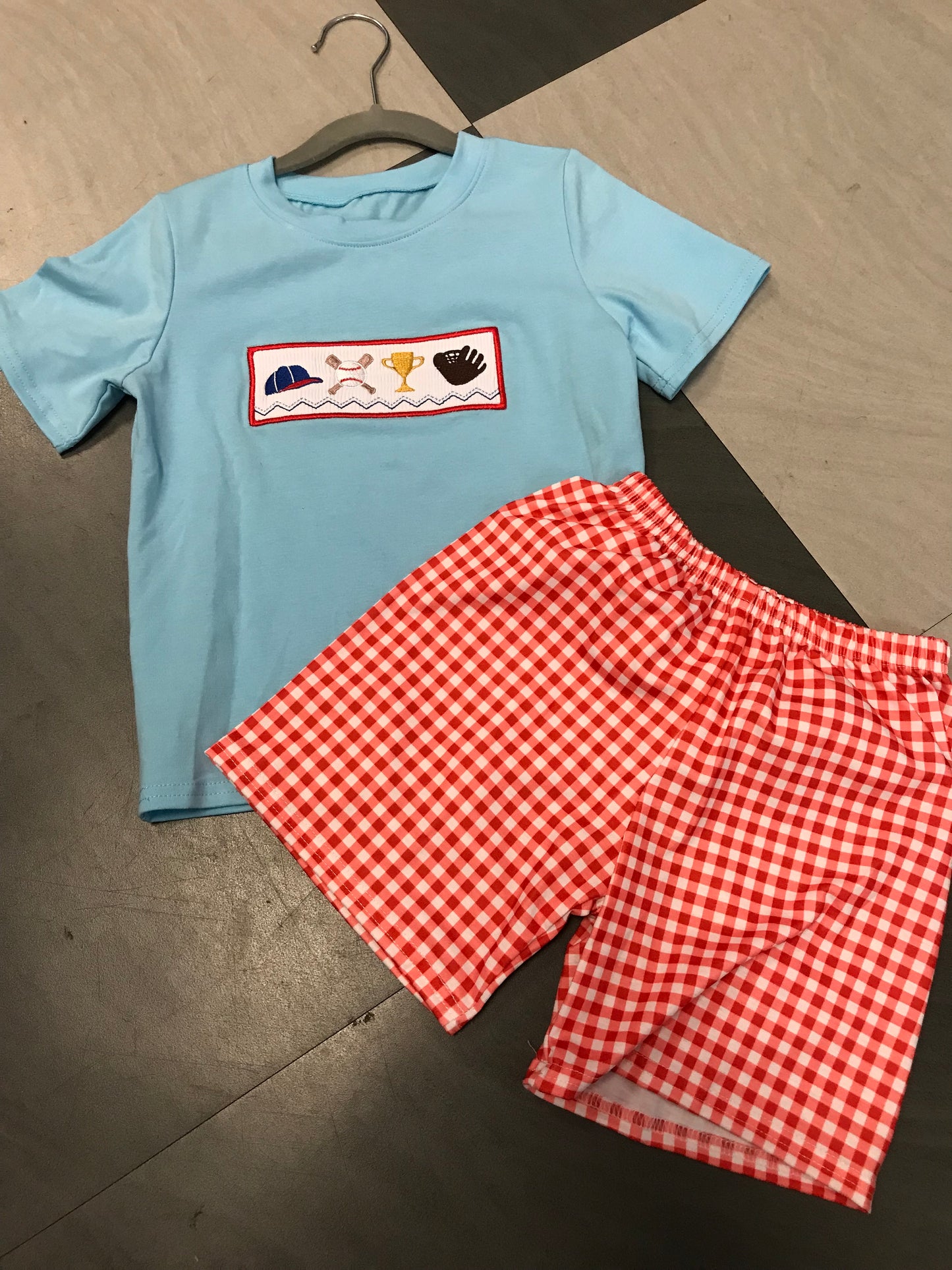 Baseball Smocked Set