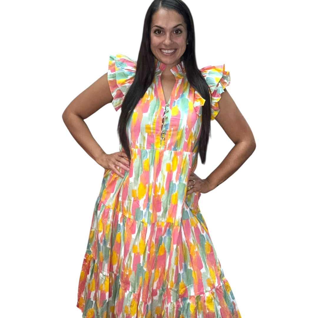 Whitney Ruffle Sleeve Maxi Dress