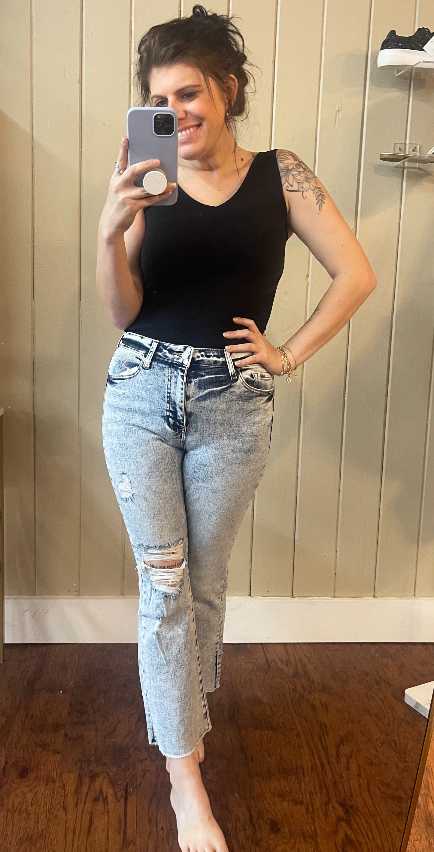 Vervet Bella Hi rise Crop Flare jeans