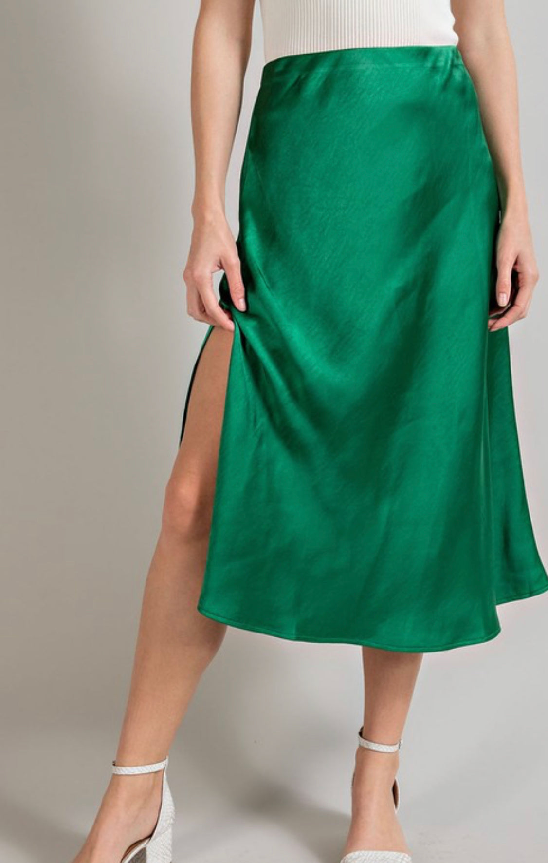 Satin Midi Skirt