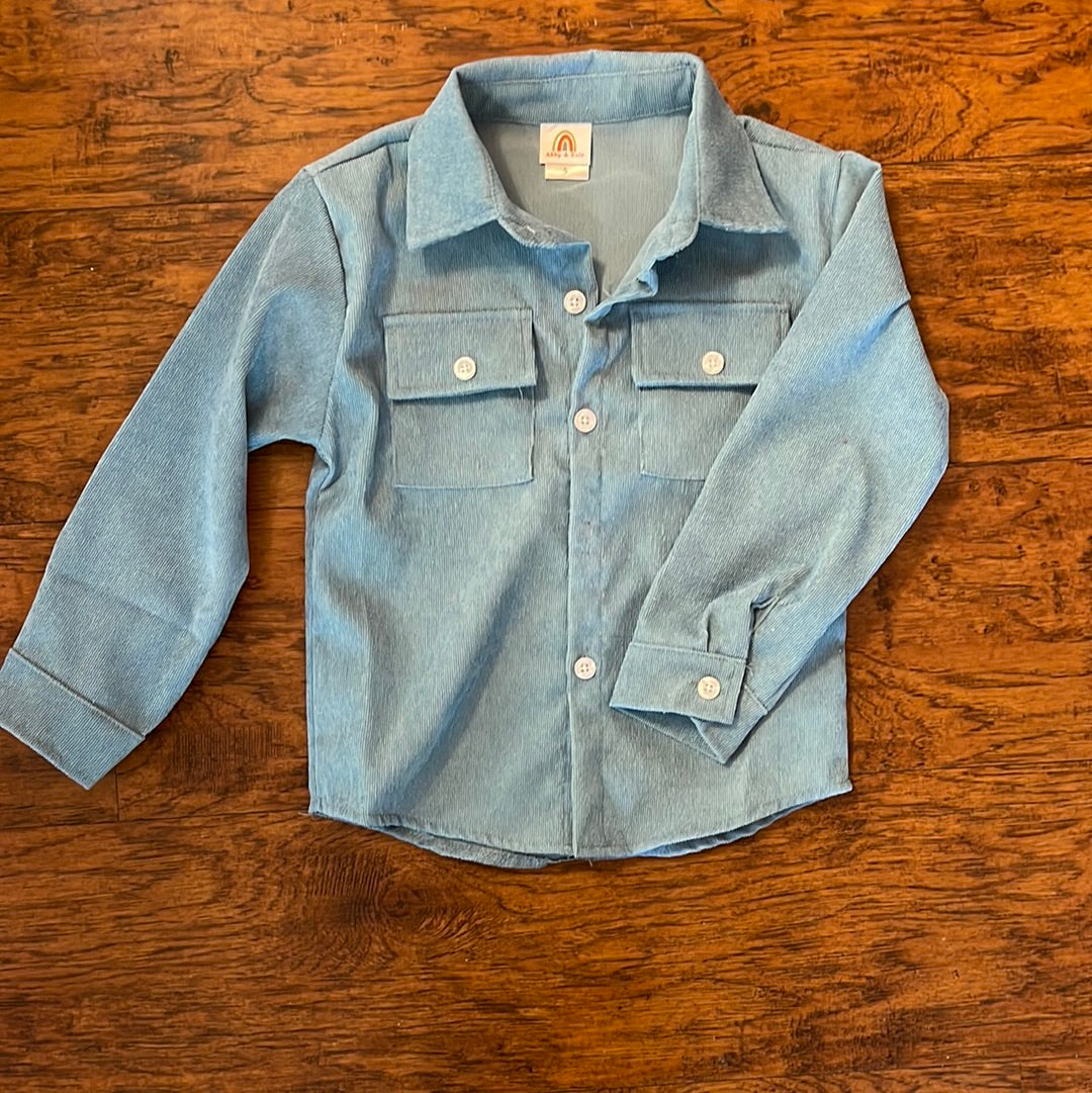 Blue Corduroy button down Shirt