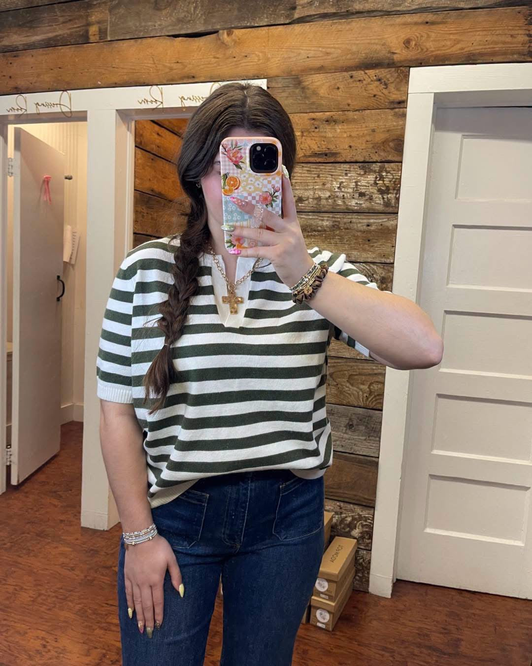 Yolanda First Day Top in Olive