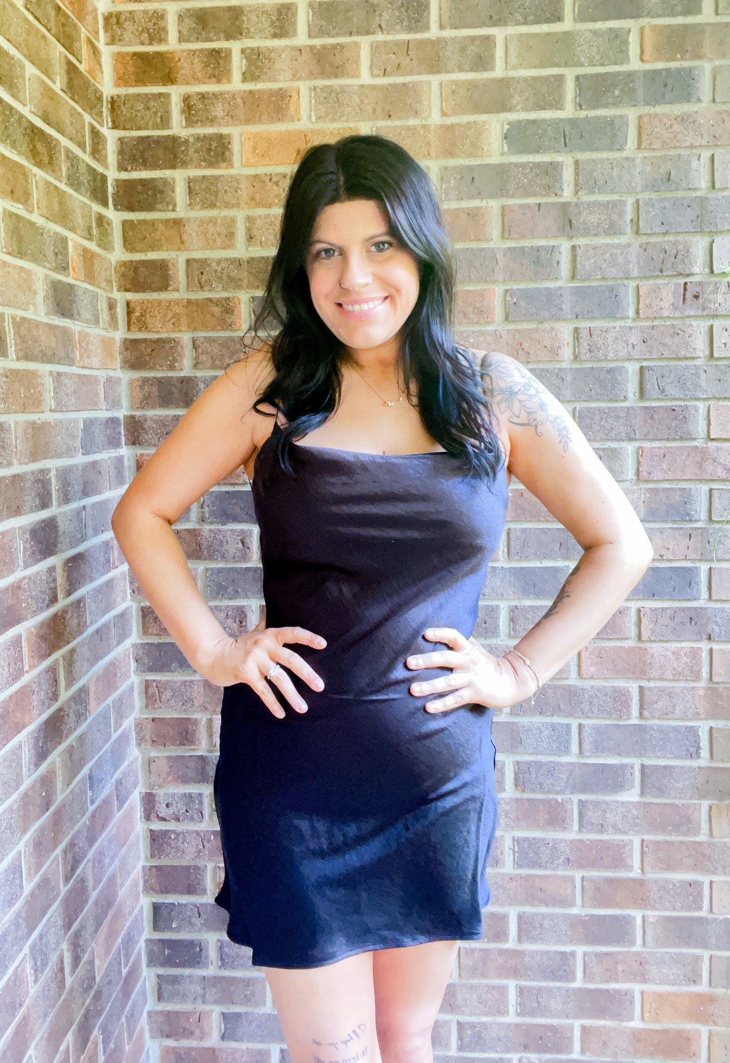 Hyfve Satin Cowl Neck Mini Neck
