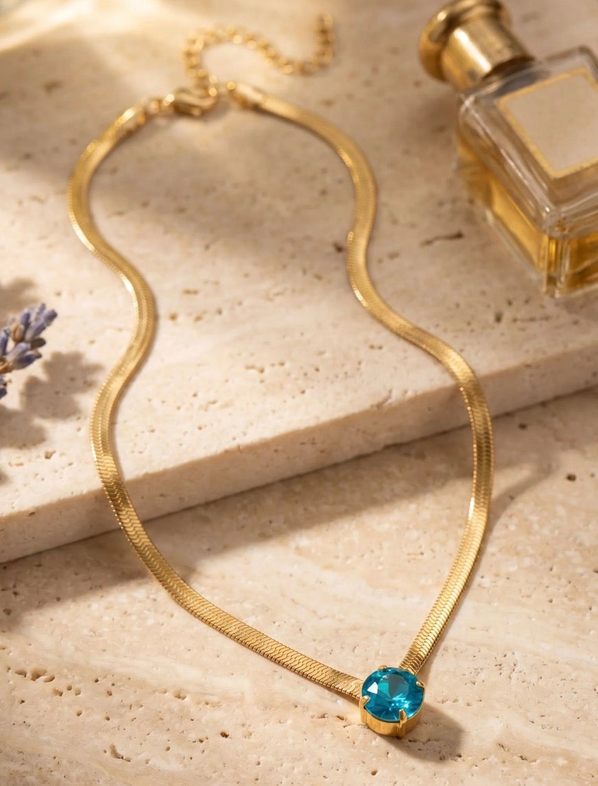 Sorrelli Rowan Pendant Necklace in Caribbean Blue Opal*