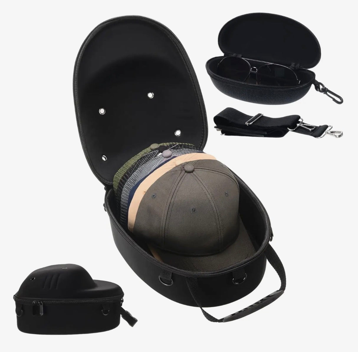 Travel Hat Box with sunglasses holder