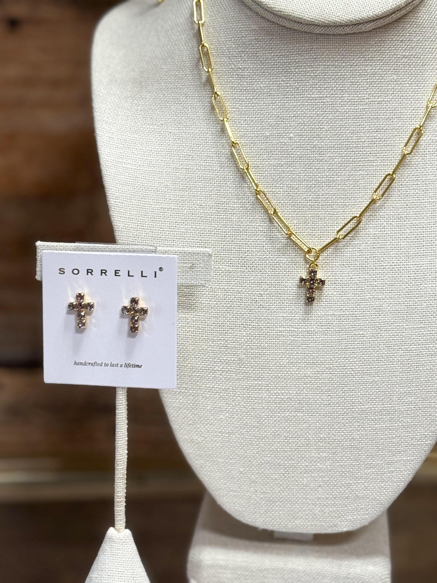 Sorrelli Carly Cross Pendant Necklace in Volcano