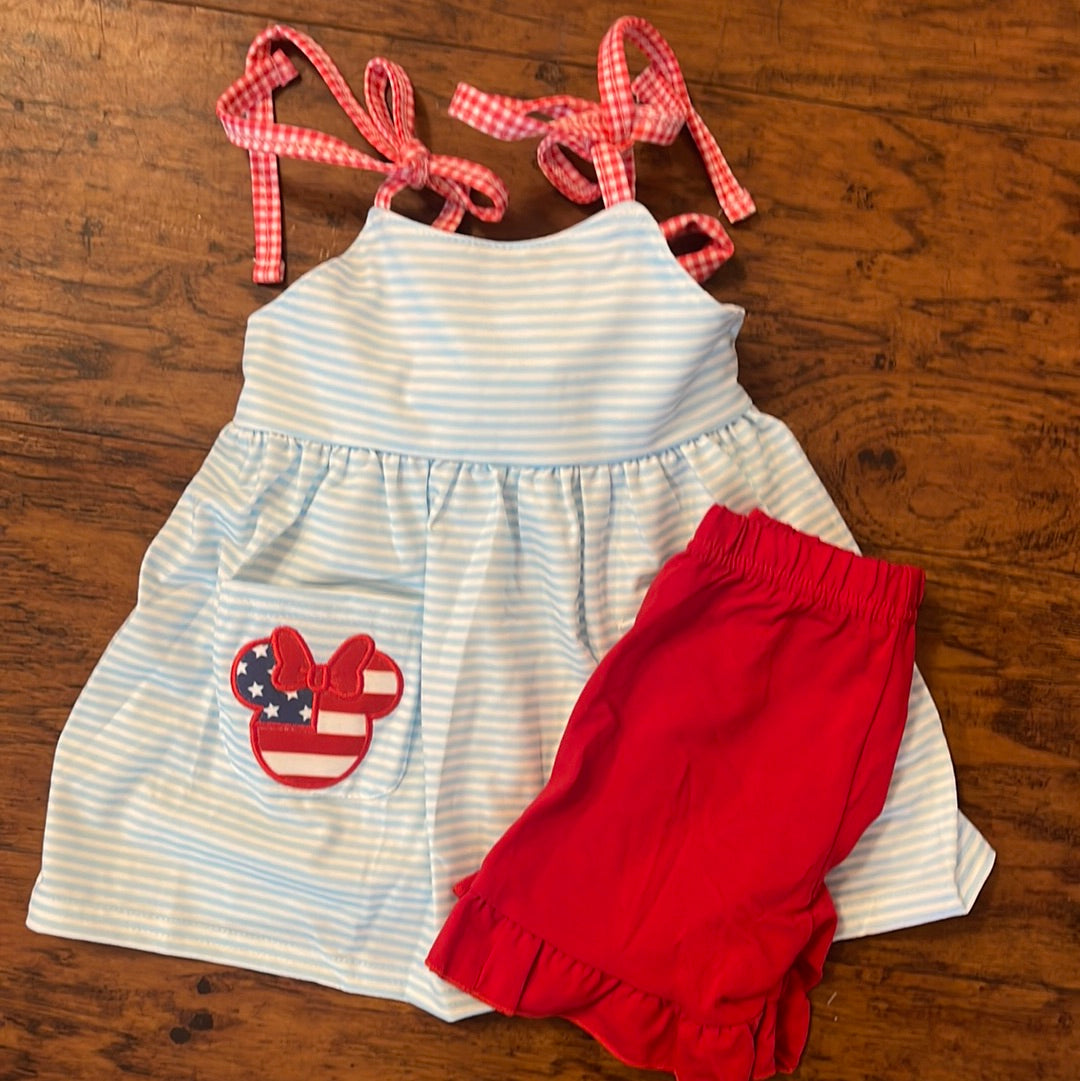 Stripe Patriotic Flag character girl set
