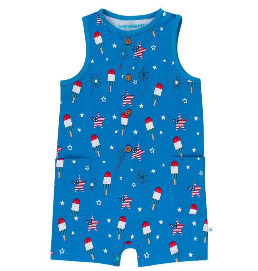 Rufflebutts Baby Boys Freedom Fireworks Romper