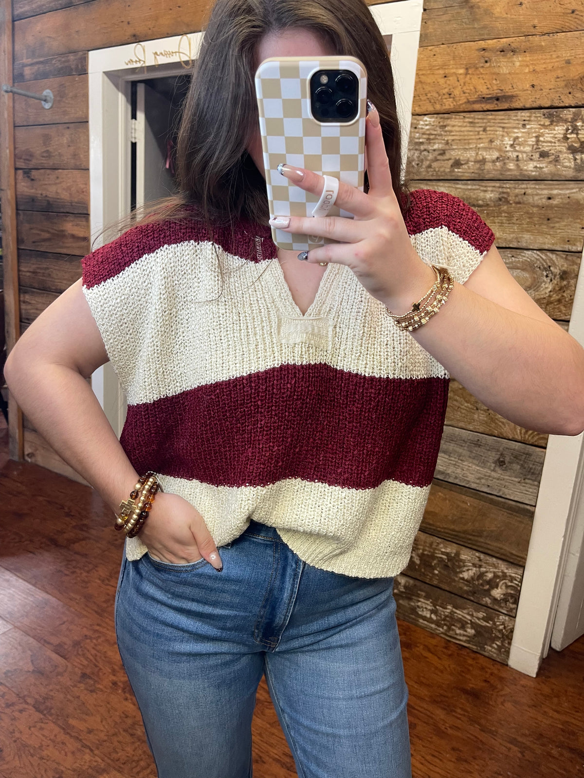 Coleen Cabernet Sleeveless Sweater