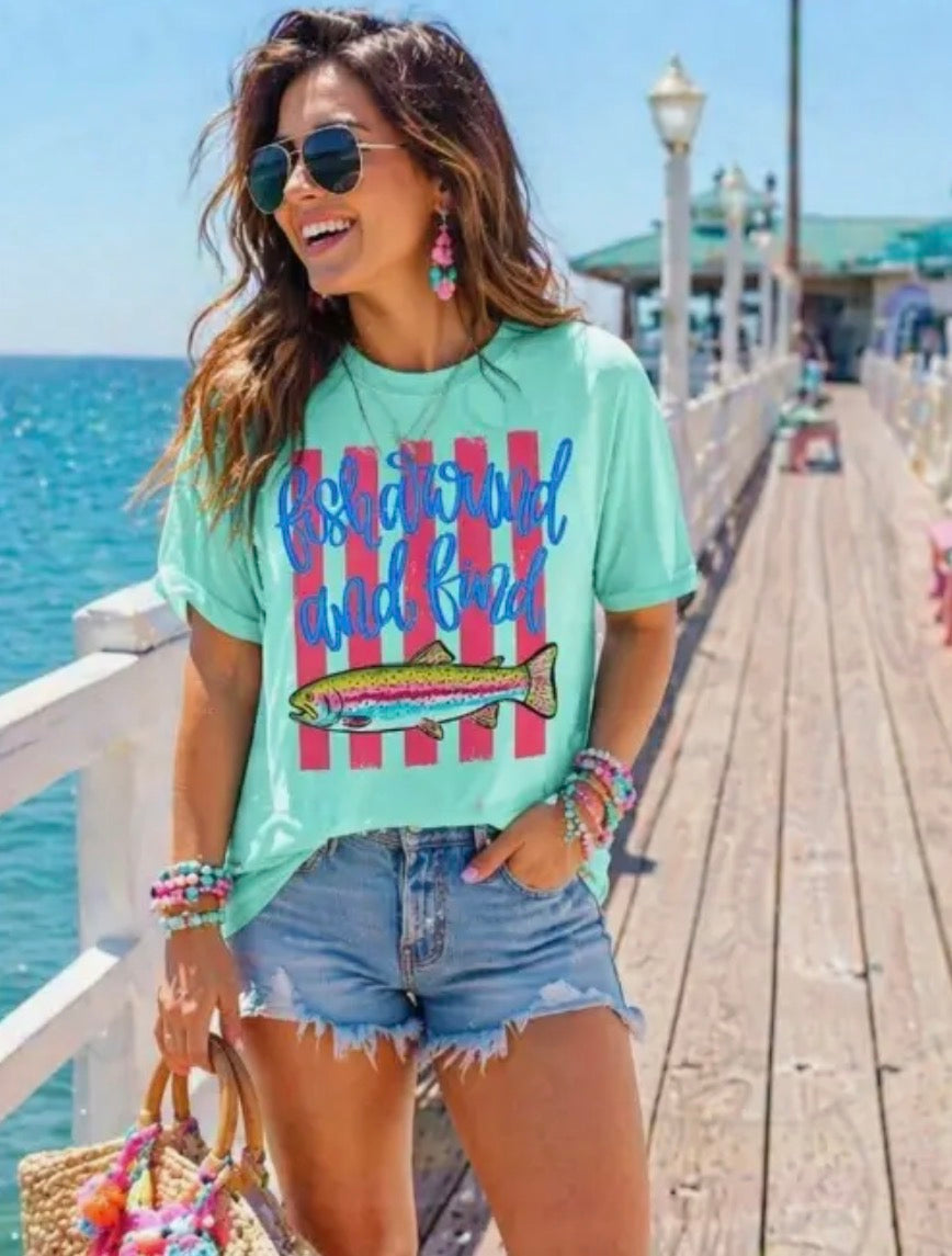 PREORDER Fish Around & Find Trout tee