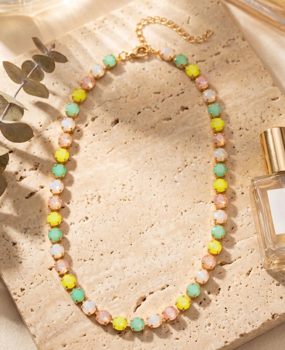 Sorrelli Matilda Tennis Necklace in Mango Mint*