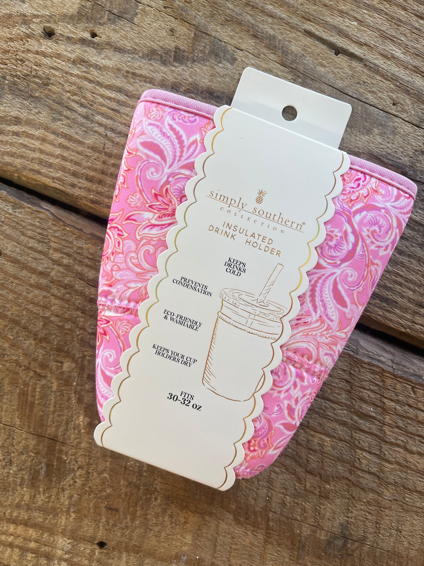 Simply Southern Insulated drink holder Pink Paisley