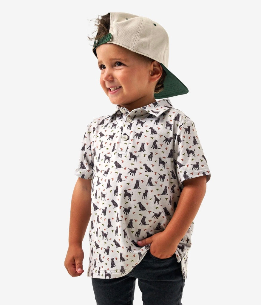 Burlebo Youth Performance Polo in Ducks and Dogs