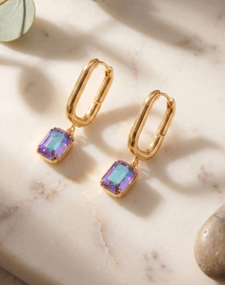 Sorrelli Octavia Rectangle Hoop Earrings in Cappuccino Delite*