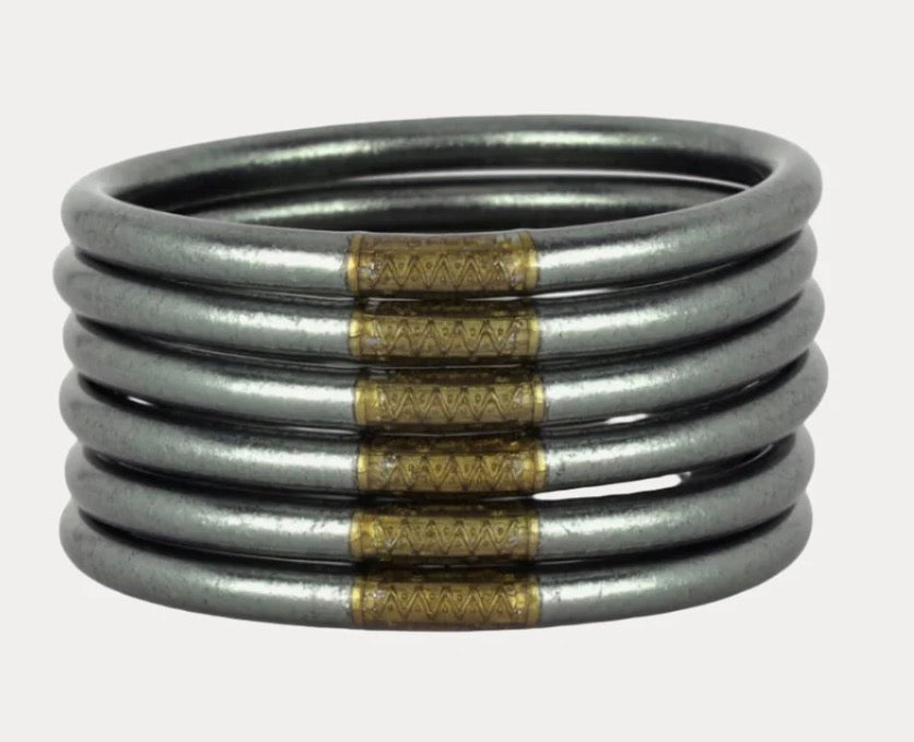 BuDhaGirl Graphite All Weather Bangles - Set of 6