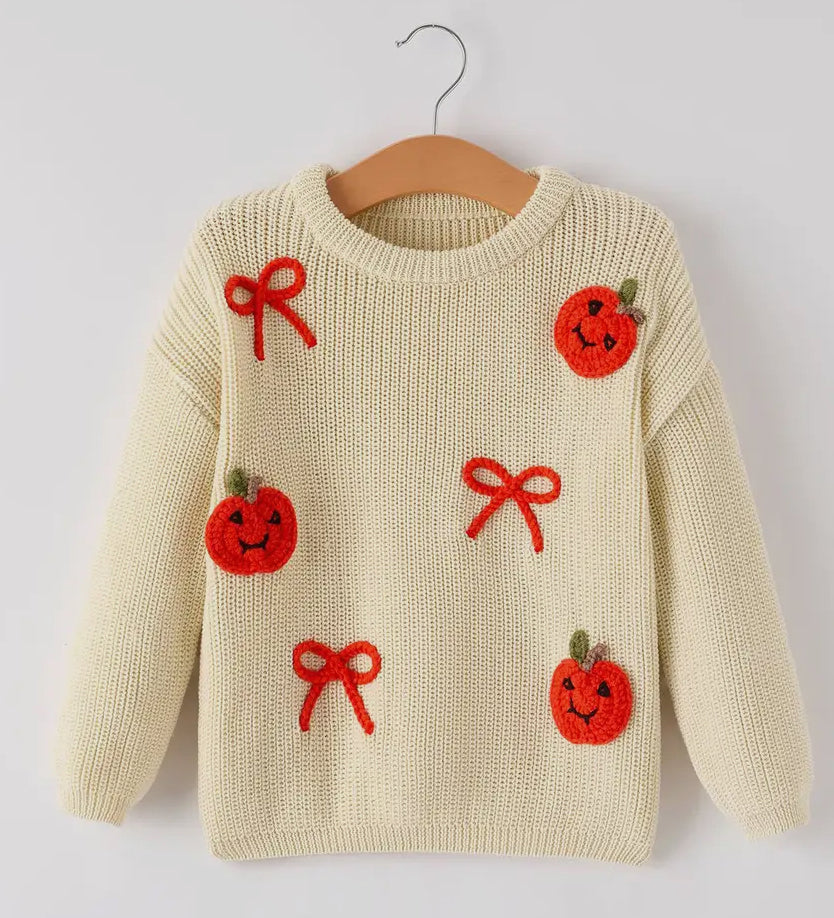 Pumpkins & Bows Knit Sweater
