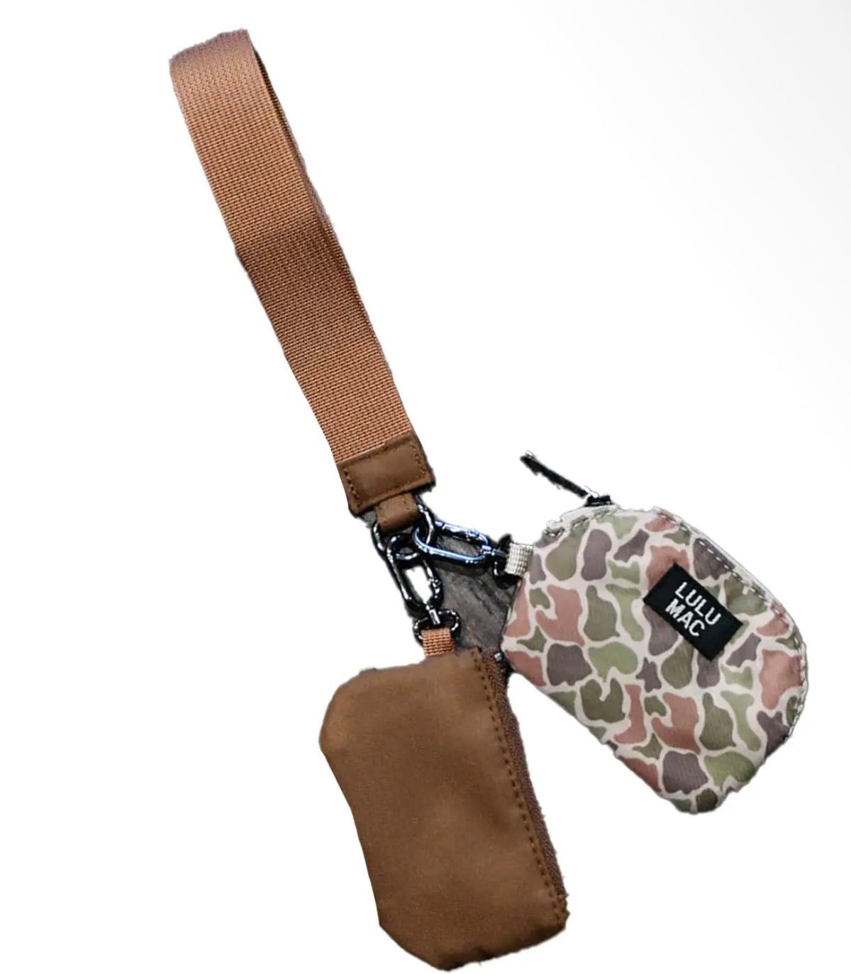 Lulu Mac Double Pouch Wristlet Dark Camo/Brown