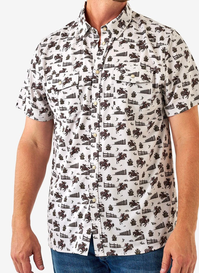Burlebo Performance Button Up - Cowboy Country
