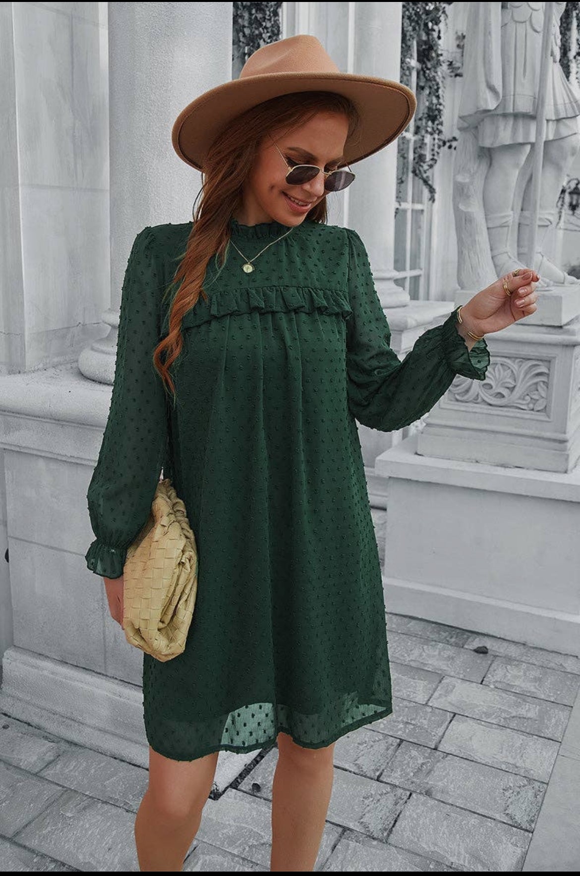 Mock Neck Long Sleeve Dress