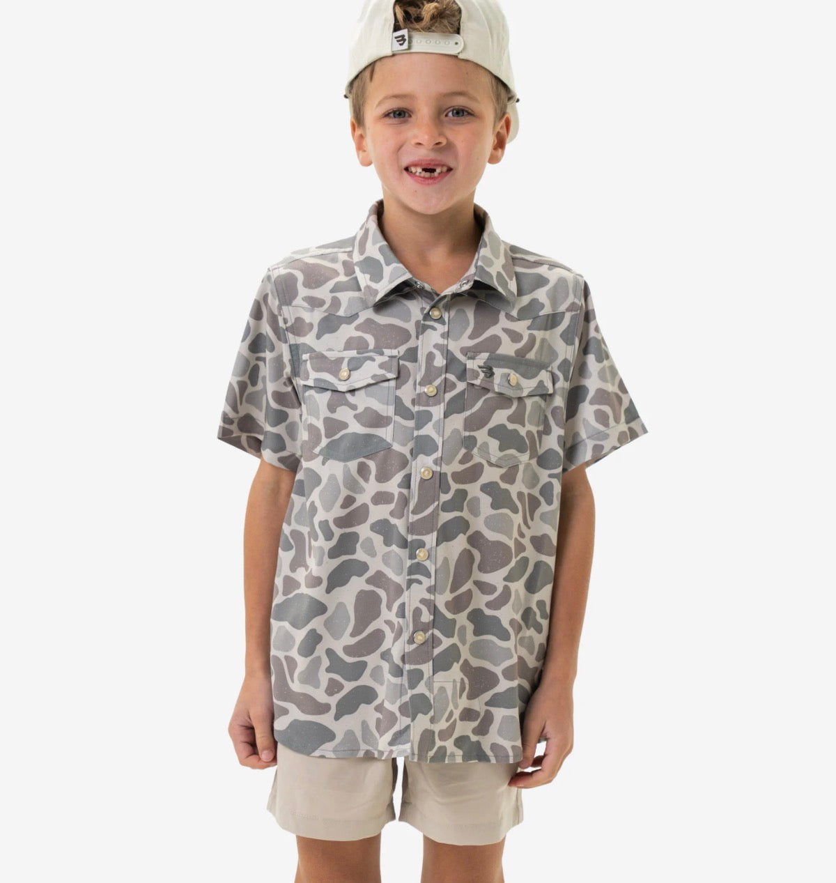 Burlebo Youth Performance Western Shirt in Classic Deer camo