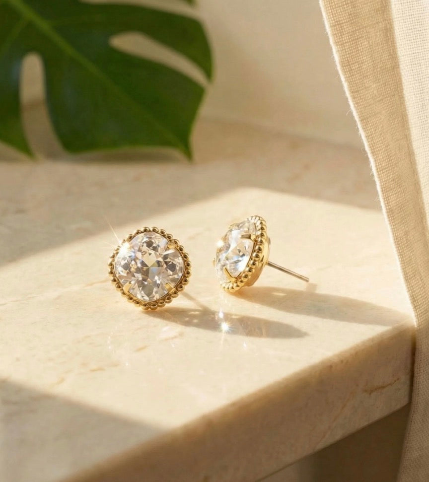 Sorrelli Cushion Cut Stud Earrings in Crystal*