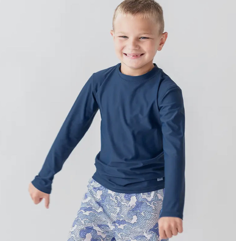 Rufflebutts Navy Long Sleeve Rash Guard