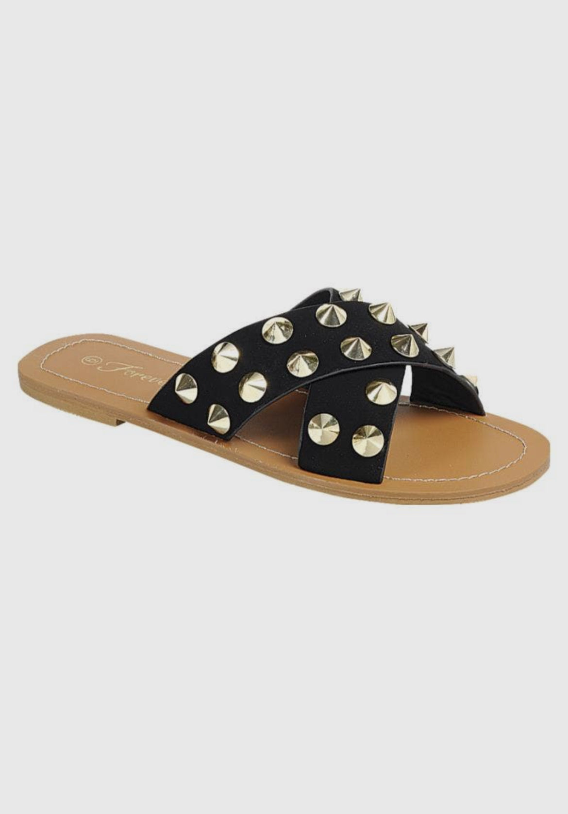 Studed Sandal Black and Gold