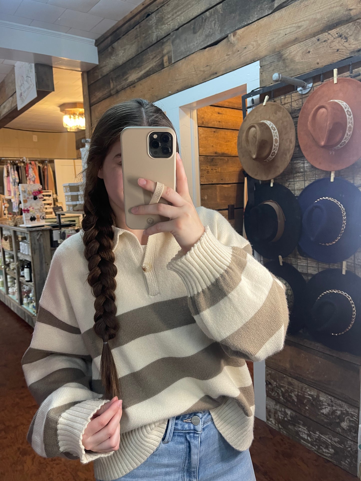 Chunky Striped Pullover Sweater