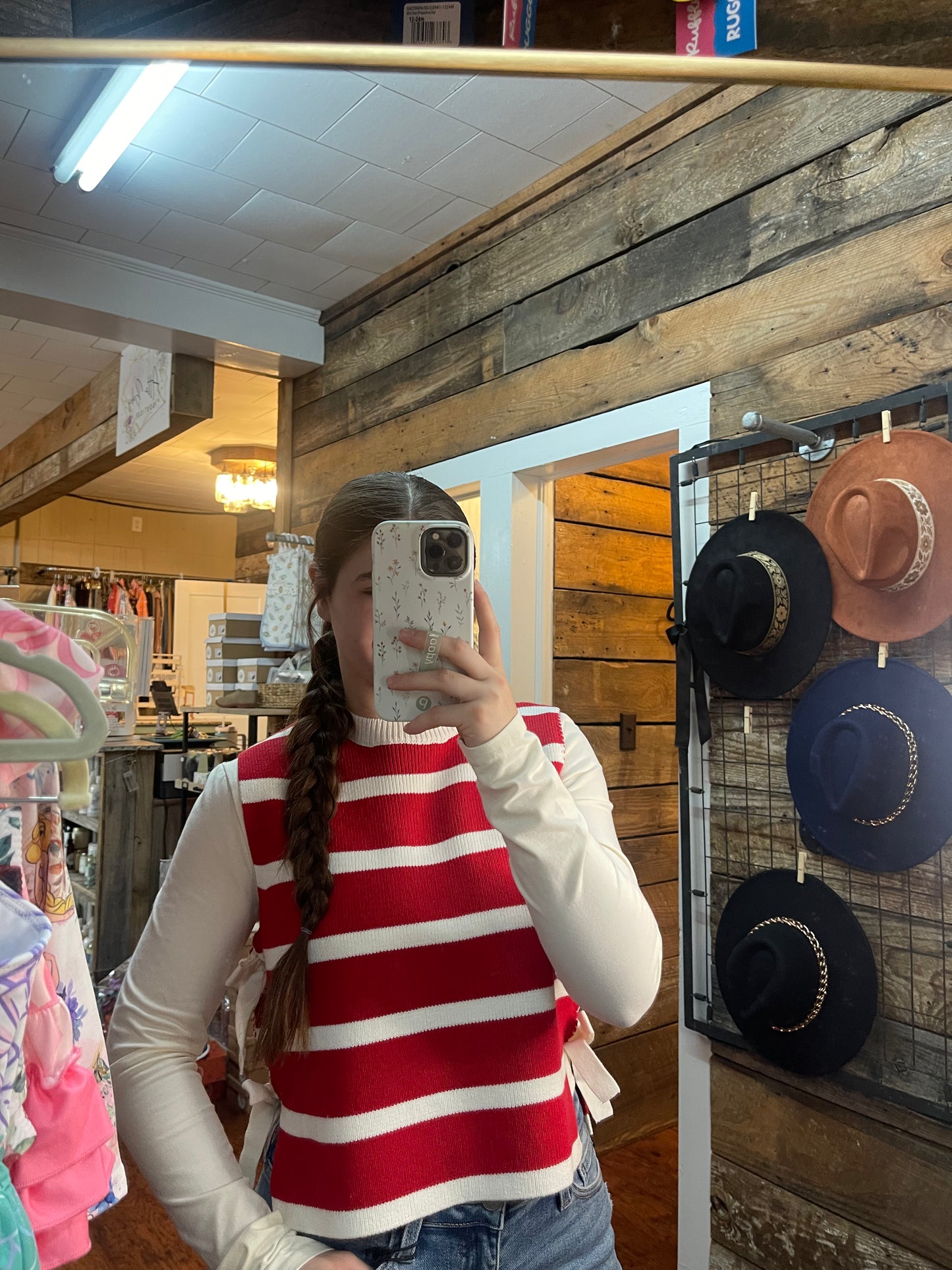 Side-tie Striped Sleeveless Sweater