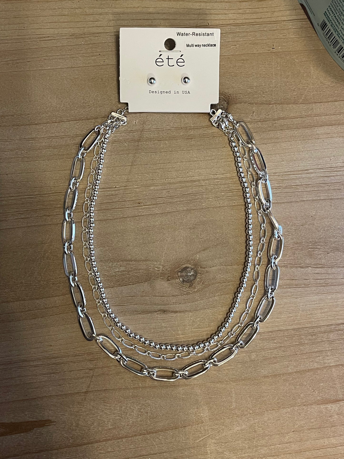 Multi Way Necklace Stack in silver